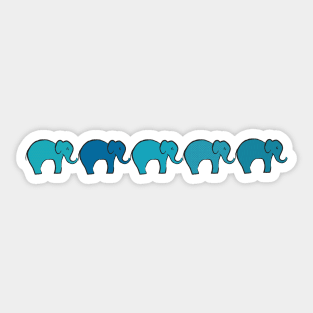 Elephants in a row Sticker